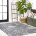 Blue/Gray 120 x 94 x 0.25 in Area Rug - Winston Porter Jarien Modern All-Over Floral Indoor/Outdoor Navy/Gray Rug | Wayfair