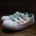 Converse Shoes | Converse Jack Purcell Pastel Shark Pattern Shoes Adjustable Hook And Loop Straps | Color: Pink/White | Size: 3g