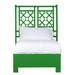 David Francis Furniture Lattice Back Standard Bed Wood/Wicker/Rattan in Green | 60 H x 42 W x 78.5 D in | Wayfair B4025BED-T-S138
