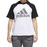 Adidas Tops | Adidas Logo Fashion Short Sleeve Hoodie Size Extra Small | Color: Black/White | Size: Xs