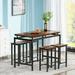 Latitude Run® 4 - Person Counter Height Dining Set Wood/Metal in Black/Brown | 35.4 H x 23.6 W x 47.2 D in | Wayfair