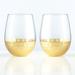 Everly Quinn Honeycomb 18 oz. Stemless Wine Glass in Gray/Yellow | 4.75 H in | Wayfair D4CF10588F4D4F10B85105D69C7DF496