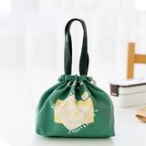 Gracie Oaks Japanese Style Insulated Picnic Tote Bag Cotton Canvas in Green | 8.27 H x 8.66 W x 5.12 D in | Wayfair