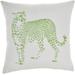 "Mina Victory Outdoor Pillows Raised Print Leopard Green Throw Pillows 20"" x 20"" - Nourison 798019002657"