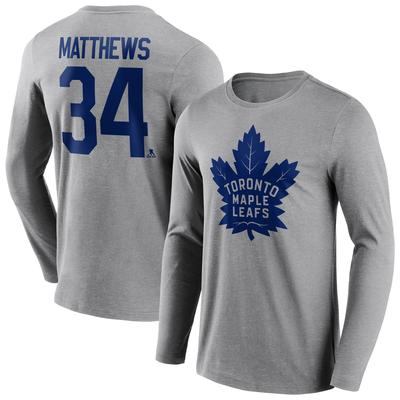 Toronto Maple Leafs Langarm-T-Shirt mit Name und Nummer – Matthews 34 – Herren Image