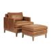 Hartwell Leather Chair & Ottoman - Ballard Designs - Ballard Designs