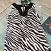 Michael Kors Dresses | Euc - Michael Kors Zebra Balck And White Cotton V-Neck Summer Dress | Color: Black/White | Size: 4