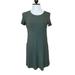 Madewell Dresses | Madewell Mini Shift Dress Short Sleeve T-Shirtdress Green Pullover Stretch 2xs | Color: Green | Size: 2xs