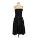 Studio Y Cocktail Dress - A-Line Square Sleeveless: Black Print Dresses - Women's Size 7