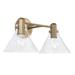 Capital Lighting 18" W X 9" H 2-Light Vanity In Aged Brass w/ Clear Glass in Yellow | 9 H x 18.25 W x 10 D in | Wayfair 145821AD-528