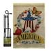 Breeze Decor America Banner Star Americana Patriotic Impressions 2-Sided Polyester 19 x 13 in. Flag Set in Blue/Brown | 18.5 H x 13 W in | Wayfair