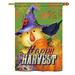 The Holiday Aisle® Virgo Happy Harvest Scarecrow 2-Sided Polyester 18.5 x 13 in. Garden Flag in Green/Orange | 18.5 H x 13 W in | Wayfair