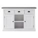 Red Barrel Studio® Quiogue White Modern Farmhouse Large Accent Cabinet w/ Baskets Wood in White/Black | 33.46 H x 49.21 W x 19.69 D in | Wayfair