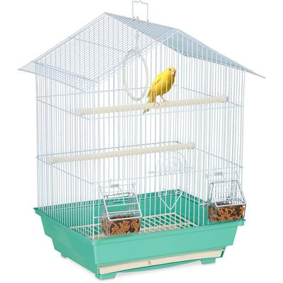 Vogelkäfig, Käfig für Kanarienvögel, Sitzenstangen & Futternäpfe, HxBxT: 49 x 39,5 x 32 cm, Image