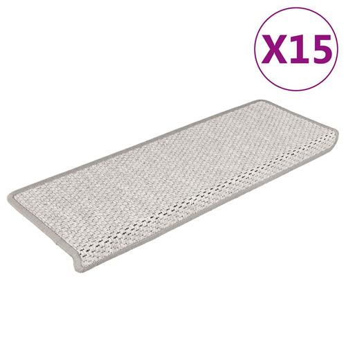 vidaXL Treppenmatten Selbstklebend Sisal-Optik 15 Stk. 65x21x4cm Beige