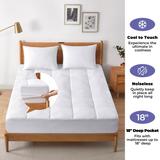 PCM Cooling White Mattress Pad with Elastic Deep Pocket