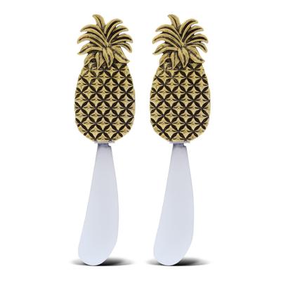 KitchaBon Gold Stainless Steel Cheese Spreader Set of 2 - Pineapple