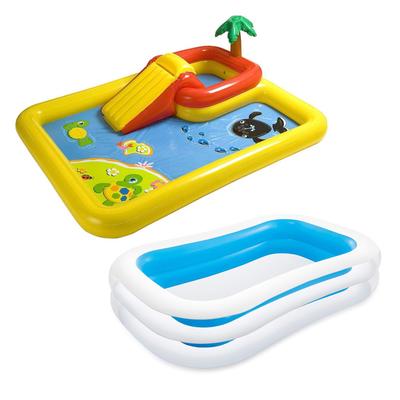 Intex 100x77 Inch Inflatable Ocean Play Center & 8.5x5.75 Inch Pool for 2-3 Kids - 14.8