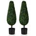 3ft Artificial Boxwood Tower Topiary Trees Decorative Greenery Plants