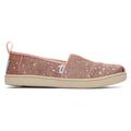 TOMS Kids Youth Pink Rose Gold Cosmic Glitter Alpargata Shoes, Size 1