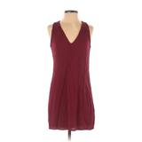 Old Navy Casual Dress - Shift Plunge Sleeveless: Burgundy Print Dresses - Women's Size X-Small