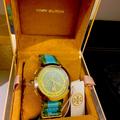 Tory Burch Accessories | Authentic Tory Blue & Green Chrono Watch | Color: Blue/Green | Size: 37 Mm