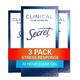Secret Clinical Strength Antiperspirant and Deodorant Clear Gel, Stress Response, 1.6 Oz. (Pack of 3)