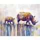 Paint by Number for Adults,DIY Paint by Numbers Canvas Oil Painting Kits for Kids or Beginner with Brushes Acrylic Pigment Drawing Home Wall Decoration Gifts Painted Rhino Animal 16x20in Framed