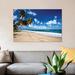 East Urban Home 'Palm Trees Along the Beach, Grenada, Caribbean' Photographic Print on Canvas in Blue/Brown/White | 18 H x 26 W x 1.5 D in | Wayfair