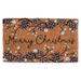 The Holiday Aisle® Byrann Pinecones w/ Merry Christmas 30 in. x 18 in. Outdoor Doormat Coir in Brown | 30 H x 18 W x 1 D in | Wayfair