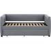 Latitude Run® Norte Modern Grey Fabric Twin Size Daybed w/ Trundle Upholstered/Revolution Performance Fabrics® in Gray | Wayfair