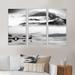 Loon Peak® Chinese Monochrome Mountain Landscape - Traditional Framed Canvas Wall Art Set Of 3 Metal in Black/White | 32 H x 48 W x 1 D in | Wayfair