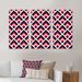 Corrigan Studio® Red & Black Chevron I - Patterned Framed Canvas Wall Art Set Of 3 Canvas, Wood in White | 20 H x 36 W x 1 D in | Wayfair