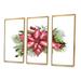 The Holiday Aisle® Holly Mistletoe Berries & Christmas Fir Branch III - 3 Piece Painting on Canvas Canvas, in White | 28 H x 36 W x 1 D in | Wayfair