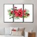 The Holiday Aisle® Holly Mistletoe Berries & Christmas Fir Branch I - 3 Piece Picture Frame Painting on Canvas Canvas, in White | Wayfair