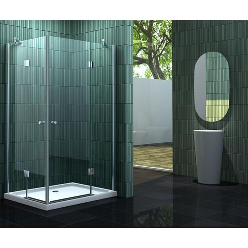 Duschkabine neotec 100 x 90 x 195 cm ohne Duschtasse – Klarglas