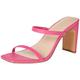 The Drop Avery Square Toe Two Strap High Heeled Sandalen mit Absatz, Hot Pink, 39.5 EU