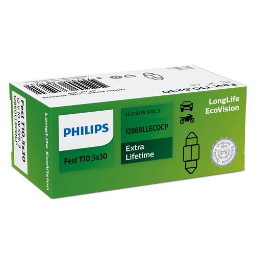 PHILIPS Sofitte LongLife EcoVision 10W (1 Stk.) Glühlampe, Kofferraumleuchte,Glühlampe, Innenraumleuchte,Glühlampe 12V für CHEVROLET SSANGYONG OPEL DA