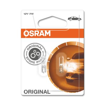 OSRAM W2W Original 2W (2 Stk.) Glühlampe, Handschuhfachleuchte,Glühlampe, Instrumentenbeleuchtung 12V 2722-02B