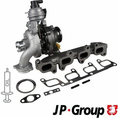 JP GROUP Lader, Aufladung inkl. Dichtungssatz für VW VAG 03L253014AX 03L253014C 03L253014AV 1117404100