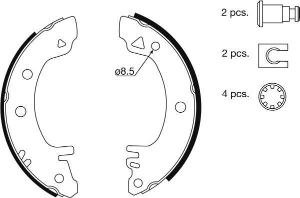 A.B.S. Bremsbackensatz 8703 hinten rechts links für PANTHER TOYOTA FORD 5021303 6159641 6096058 Image