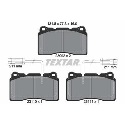 TEXTAR Bremsbelagsatz, Scheibenbremse vorne rechts links für RENAULT ALFA ROMEO FIAT LANCIA VOLVO 30748513 410603307R 30