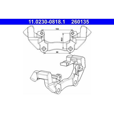 ATE Halter, Bremssattel vorne rechts links für FORD VOLVO 8603440 1468864 36000482 11.0230-0818.1