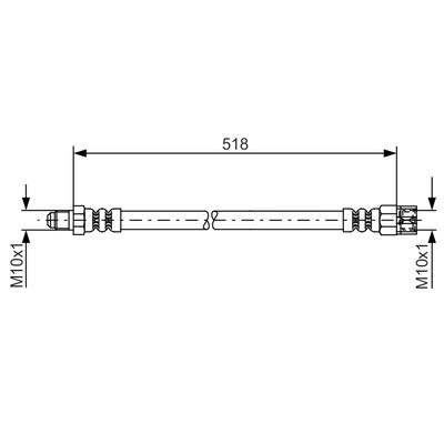 BOSCH Bremsschlauch hinten links für MERCEDES-BENZ A6384281035 A6384282135 6384282135 1 987 481 007 Image