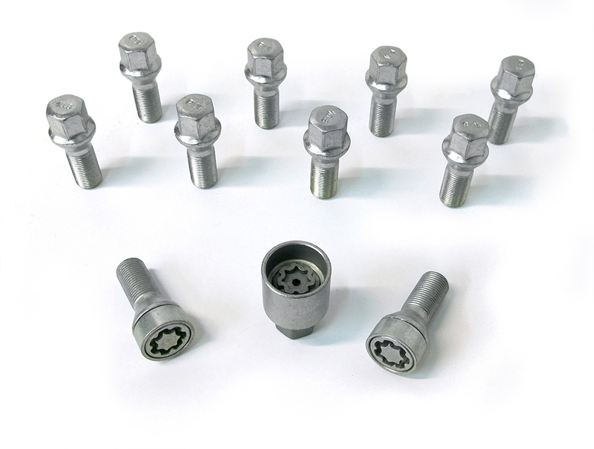 H&R 10x Kegelbundschraube M14x1,25x48mm SW17 14254801SET Radschraube Silber Image