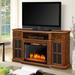 Muskoka Sinclair 60" TV Stand Electric Fireplace w/LED Lights and Bluetooth in Aged Cherry