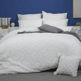 WHOLINENS Cotton Clipped Jacquard Duvet Cover Set, Diamond