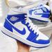 Nike Shoes | Nike Air Jordan 1 Mid Sneakers | Color: Blue/White | Size: 5
