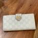 Gucci Bags | Gucci Wallet Y2k Vintage Heart Creme Ivory Logo Full Wallet Gold Gg Monogram | Color: Cream/White | Size: Os