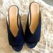 Kate Spade Shoes | Kate Spade New York Wedge Shoes 4” Heel 1” Platform Nwot Navy Blue And Tan | Color: Blue/Cream | Size: 9.5